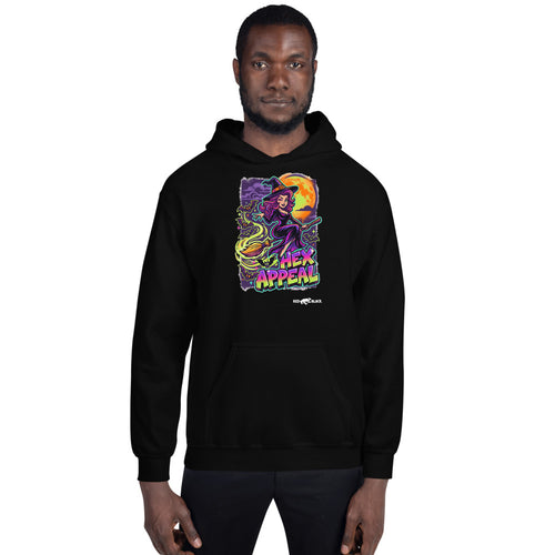 Hex Appeal hoodie on male model, Black